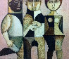 Mysterious Trio 1975 39x45 Original Painting by Lucio Ranucci - 0