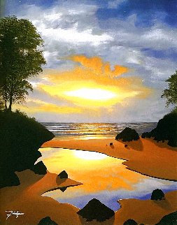 Tidal Reflections 2011 29x25 Original Painting - Jon Rattenbury Tidal Reflections 2011 29x25 Original Painting - Jon Rattenbury