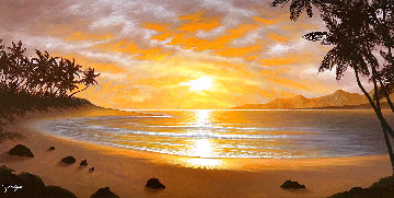 Silhouettes of Paradise 2012 26x44 Huge Original Painting - Jon Rattenbury