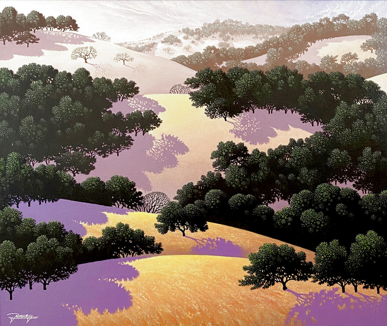Meadows of Purple and Gold 2002 Oil on Canvas by Jon Rattenbury - For ...