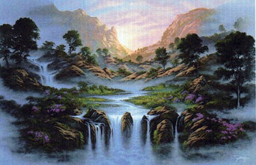 As a New Day Begins 2010 24x36 Original Painting - Jon Rattenbury As a New Day Begins 2010 24x36 Original Painting - Jon Rattenbury