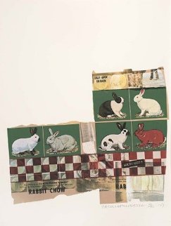 Rabbit Chow, From Chow Bags 1977 48x36 Huge Limited Edition Print - Robert Rauschenberg Rabbit Chow, From Chow Bags 1977 48x36 Huge Limited Edition Print - Robert Rauschenberg