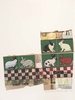Rabbit Chow, From Chow Bags 1977 48x36 Huge HS Limited Edition Print - Robert Rauschenberg