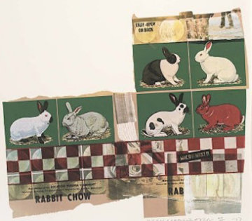 Rabbit Chow, From Chow Bags 1977 48x36 Limited Edition Print - Robert Rauschenberg Rabbit Chow, From Chow Bags 1977 48x36 Limited Edition Print - Robert Rauschenberg