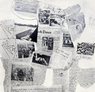 Features From Currents, #74 1970 Limited Edition Print - Robert Rauschenberg Features From Currents, #74 1970 Limited Edition Print - Robert Rauschenberg