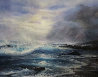 Misty Surf 1985 33x40 Huge Original Painting by Raymond Page - 0