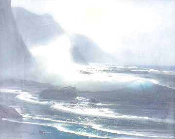 Moonlight Ocean 1970 26x30 Original Painting - Raymond Page Moonlight Ocean 1970 26x30 Original Painting - Raymond Page