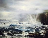 Azure Ocean 1988 32x39 Original Painting by Raymond Page - 0 Azure Ocean 1988 32x39 Original Painting by Raymond Page - 0