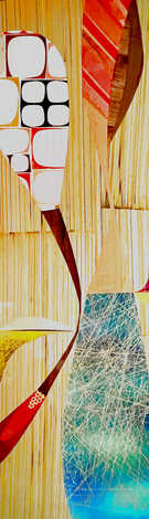 Untitled Abstract 2006 48x14 Mixed Media on Panel - Huge Original Painting - Rex Ray