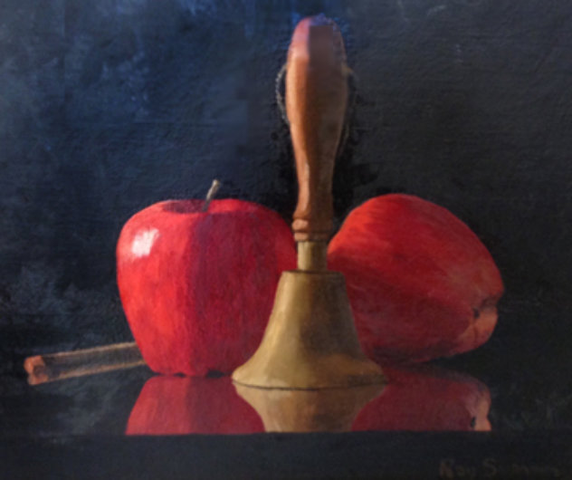 Apples For Teacher 18x18 Original Painting by Ray Swanson
