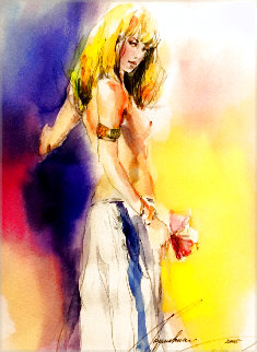 Girl With Purple Flower 2005 Limited Edition Print - Anna Razumovskaya Girl With Purple Flower 2005 Limited Edition Print - Anna Razumovskaya