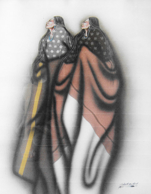 Kiowa Prophets 1988 41x33 Original Painting by Robert Redbird, Sr.