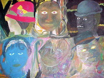 Honest Crowd Pastel 1991 40x30 Huge Works on Paper (not prints) - Reginald K. Gee
