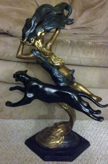 Diana And the Panther Bronze 27 in Sculpture Sculpture - Ira Reines Diana And the Panther Bronze 27 in Sculpture Sculpture - Ira Reines