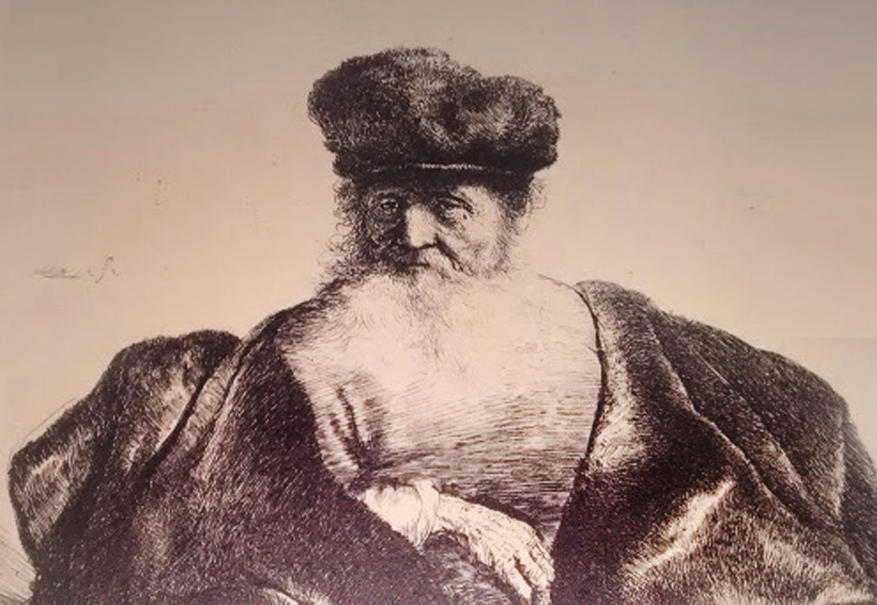Old Man Seated With Flowing Beard, Fur Cap And Velvet Cloak by ...