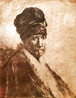 Bust of Man Wearing High Cap Limited Edition Print -  Rembrandt