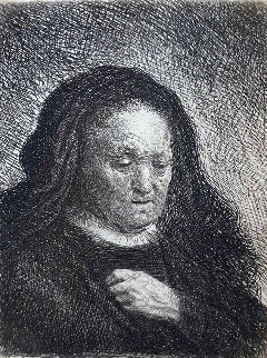 Artist's Mother with Her Hand on Her Chest: Small Bust 1631 Limited Edition Print -  Rembrandt