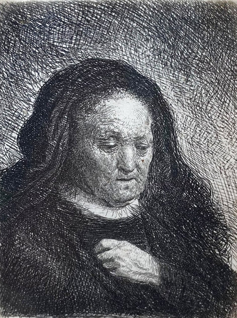 Artist's Mother with Her Hand on Her Chest: Small Bust - Millenium Edition Limited Edition Print by  Rembrandt