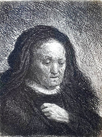 Artist's Mother With Her Hand on Her Chest - Millennium Edition Limited Edition Print -  Rembrandt