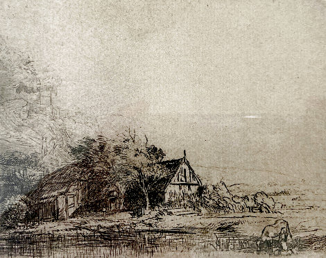 Landscape with a Cow Drinking Water Limited Edition Print -  Rembrandt Millennium Edition