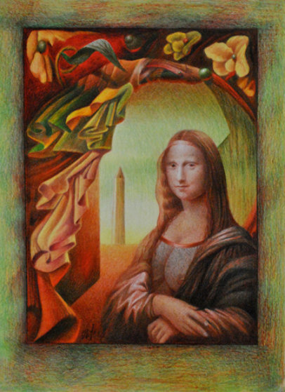 Mona Lisa Our Lady of the Flowers 2011 Drawing by Remo Mona Lisa Our Lady of the Flowers 2011 Drawing by Remo