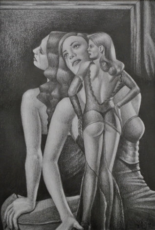 3 Women in One Mirror or One Mirror with Two Women 2009 Drawing Drawing -  Remo