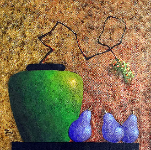Purple Cons'pear'acy 2012 30x30 Original Painting by Rene Lalonde