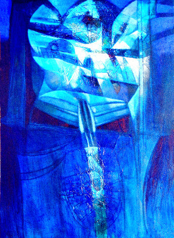 Solos Azules 2004 76x56 Huge Mural Size Original Painting - Raul Enmanuel
