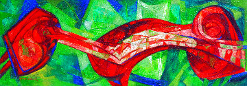 La Saeta 2008 30x75 Huge Original Painting - Raul Enmanuel La Saeta 2008 30x75 Huge Original Painting - Raul Enmanuel