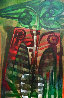 Formas En Verde Y Rojo 2005 64x44 Huge Original Painting by Raul Enmanuel - 0