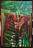 Formas En Verde Y Rojo 2005 64x44 Huge Original Painting by Raul Enmanuel - 1