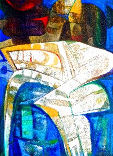 Formas En Amarillo Y Azul 2005 70x50 Huge Original Painting - Raul Enmanuel Formas En Amarillo Y Azul 2005 70x50 Huge Original Painting - Raul Enmanuel