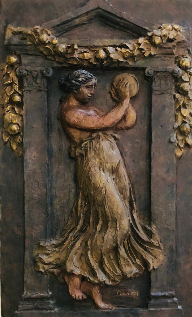 Woman With Tambourine III Bronze Sculpture 1988 36x24 Sculpture by Pierre Auguste Renoir