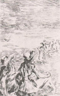 Sur La Plage a Berneval Limited Edition Print - Pierre Auguste Renoir Sur La Plage a Berneval Limited Edition Print - Pierre Auguste Renoir