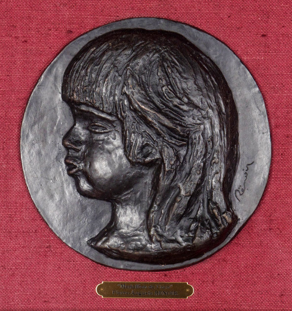 Medallion De Coco 1906, Casting 1989 Relief Bronze Sculpture 8 in Sculpture by Pierre Auguste Renoir