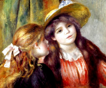 Portrait of Two Girls Estate Signed Limited Edition Print - Pierre Auguste Renoir