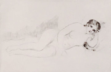 Femme Nue Couchee (Tournee a Driote) 1906 Limited Edition Print - Pierre Auguste Renoir Femme Nue Couchee (Tournee a Driote) 1906 Limited Edition Print - Pierre Auguste Renoir