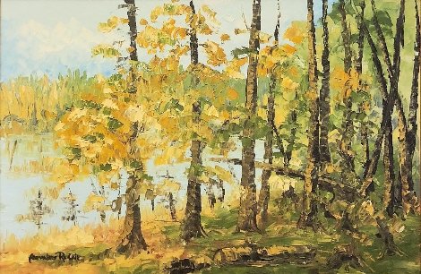 Lake View 34x45 Original Painting - Alexandre Renoir
