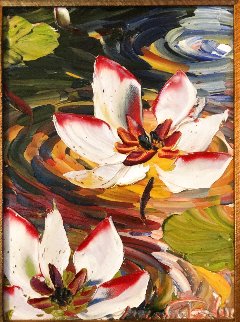 Lotus 2010 18x15 Original Painting - Alexandre Renoir Lotus 2010 18x15 Original Painting - Alexandre Renoir