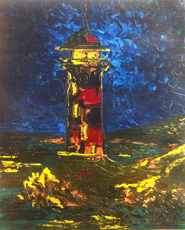 Lighthouse Original Painting - Alexandre Renoir