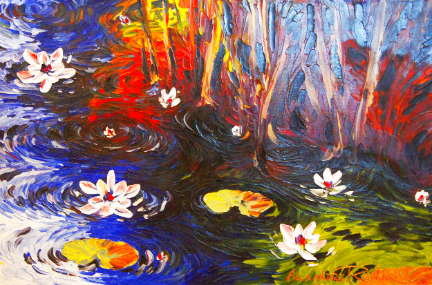 Dawning Lilies Original Painting - Alexandre Renoir