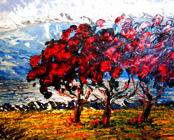 Red Trees 2012 24x30 Original Painting - Alexandre Renoir Red Trees 2012 24x30 Original Painting - Alexandre Renoir