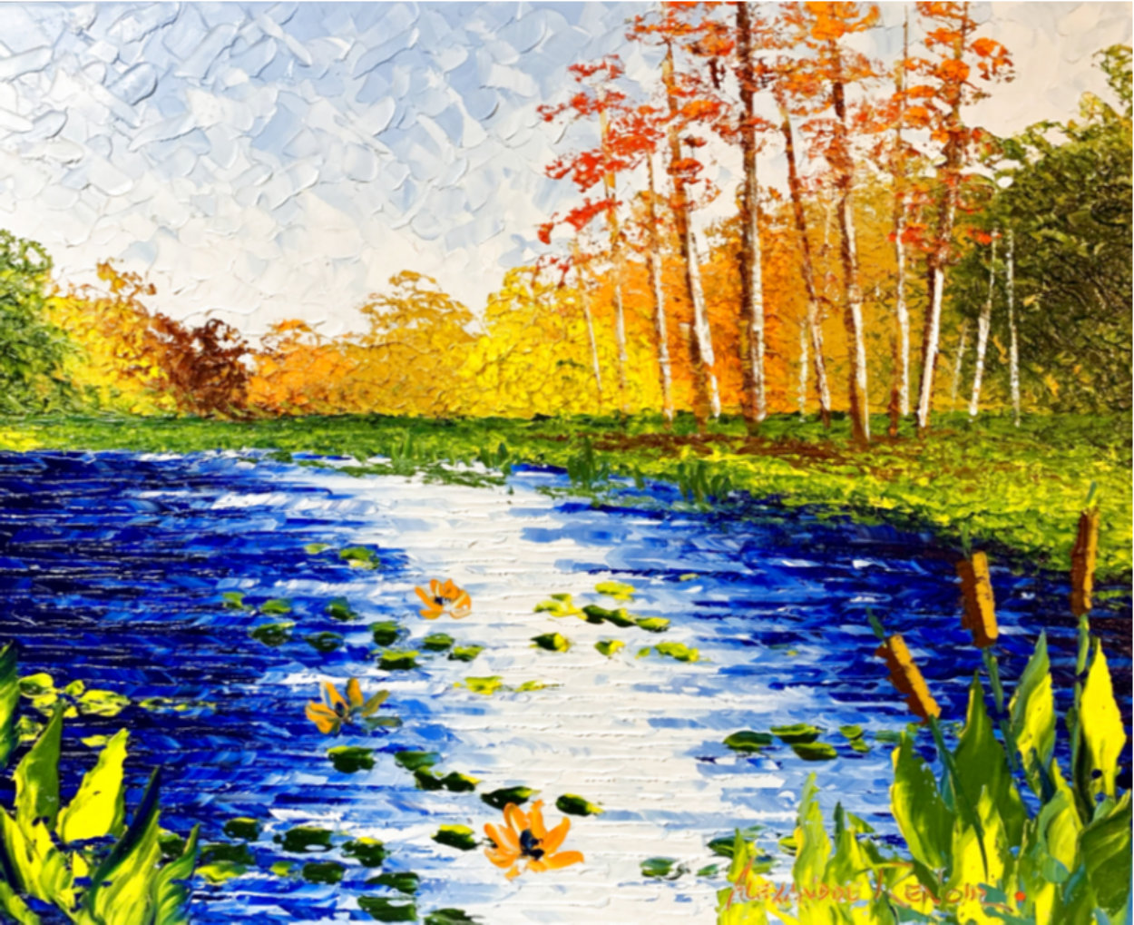Waters Side Original 2020 24x30 Original Painting by Alexandre Renoir Waters Side Original 2020 24x30 Original Painting by Alexandre Renoir