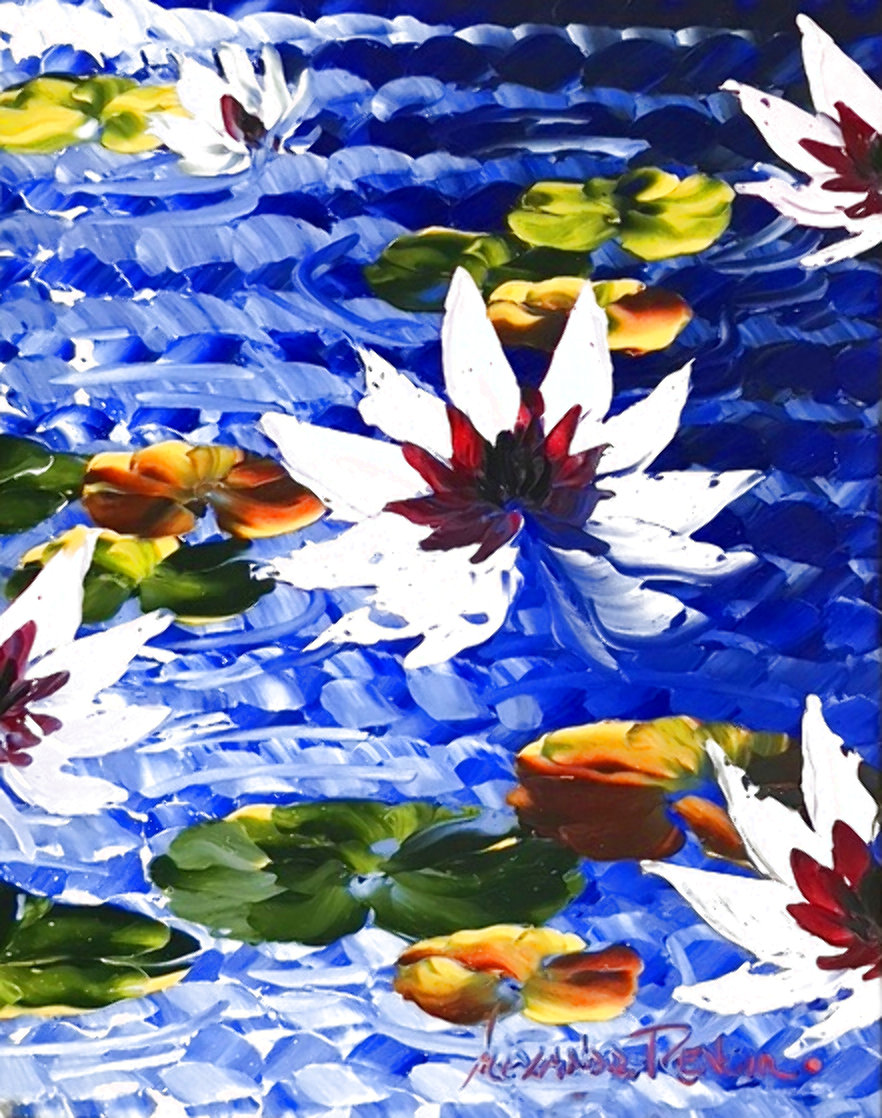 Blue Pond 2019 28x24 Original Painting by Alexandre Renoir