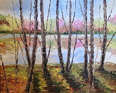 River Landscape  Painting 2009 34x40 - Huge Original Painting - Alexandre Renoir