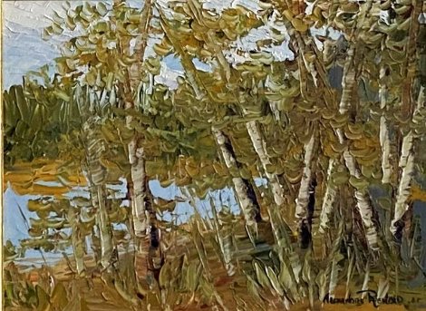River View 2005 15x19 Original Painting - Alexandre Renoir