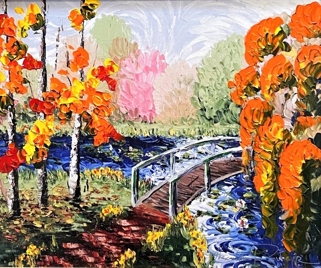 Bridge 2010 29x33 Original Painting by Alexandre Renoir