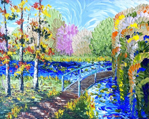 Bridge 2010 30x35 Original Painting - Alexandre Renoir
