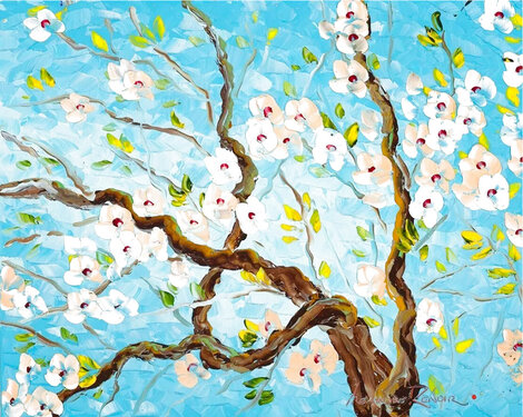 In the Almond Grove 2018 30x36 Original Painting - Alexandre Renoir