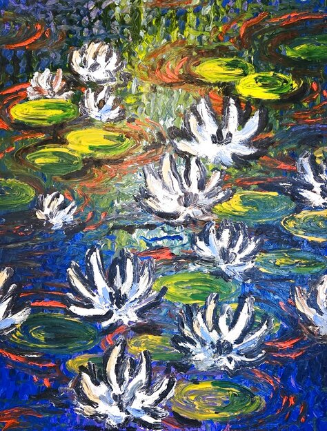 Morning Lillies 2014 49x39 - Huge Original Painting - Alexandre Renoir